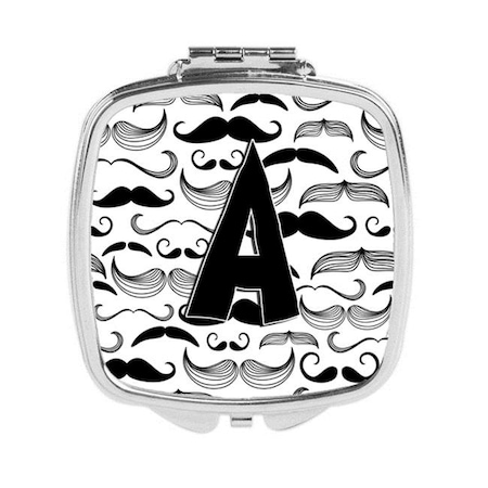 Carolines Treasures CJ2009-ASCM Letter a Moustache Initial Compact Mirror CJ2009-ASCM